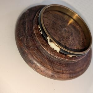 Brass Bracelet with elephants and Ivory like a inlays